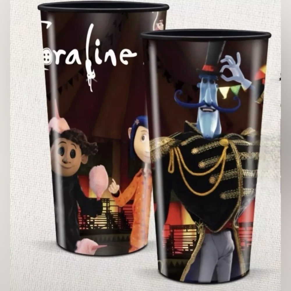 SOLD🚨BRAND NEW Cinemark Coraline 15th Anniversary 3D Holographic 32oz Cup